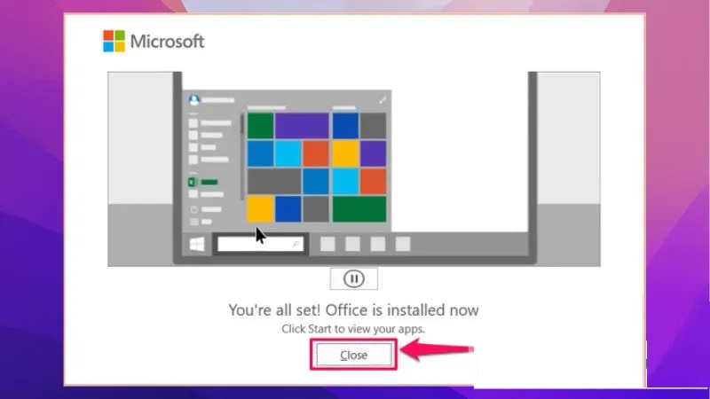 Hoàn tất cài đặt Office 365